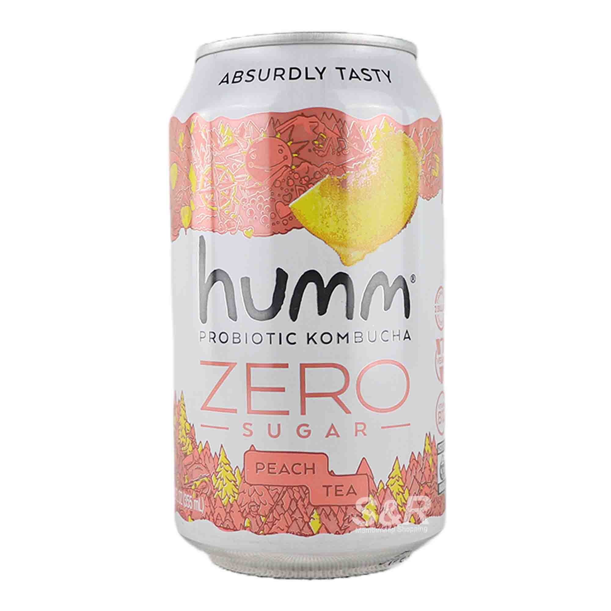 Humm Kombucha Zero Sugar Peach Tea 355mL Humm Kombucha Zero Sugar Peach Tea 355mL